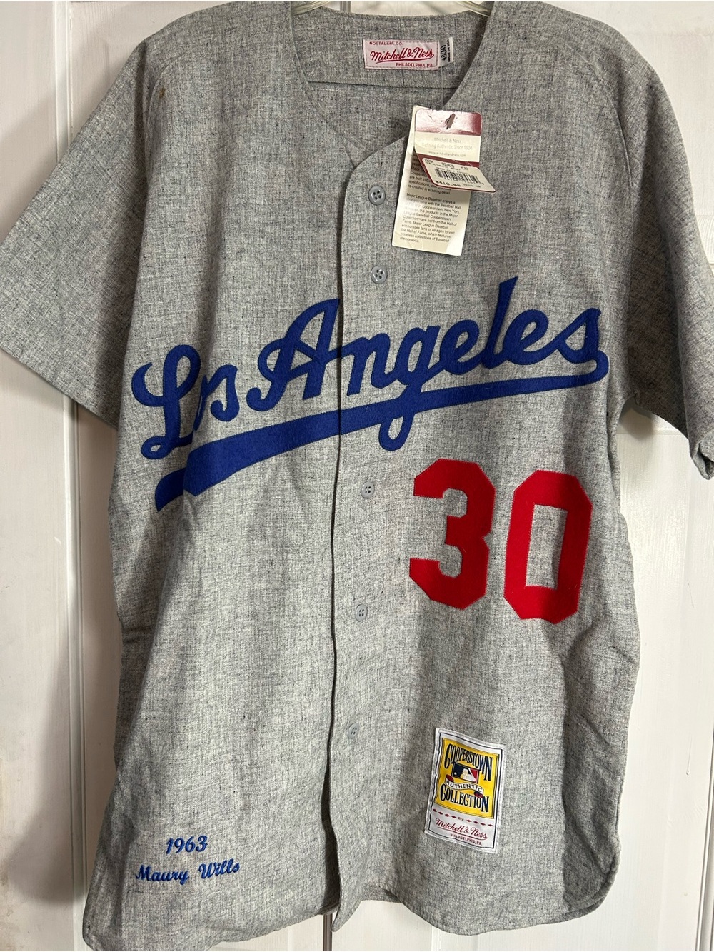 Mitchell & Ness LOS ANGELES DODGERS MAURY WILLS Men’s JERSEY Sz 40 NWT $410 - Picture 4 of 6
